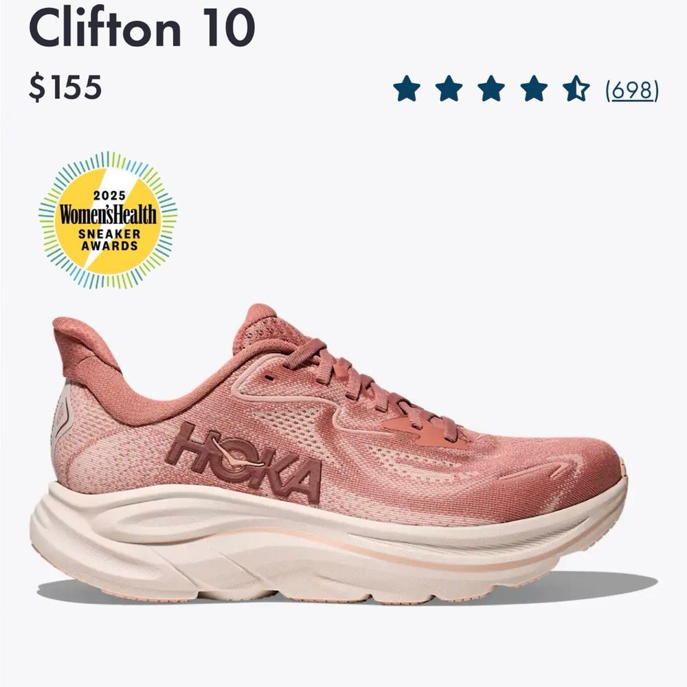 Hoka Women's Clifton 10 Athletic Shoes - Rose